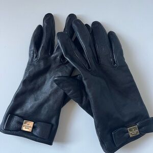 Kate Spade Soft Leather Gloves w/ Bow Detailing